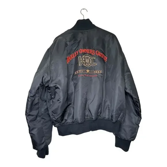 Harley Davidson Harley Owners Group HOG Black Bomber Jacket Live the Legend XXL